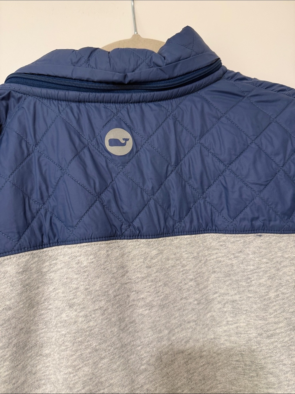 Vineyard Vines Gray Sweatshirt with Navy Quilted Yoke - Picture 7 of 8